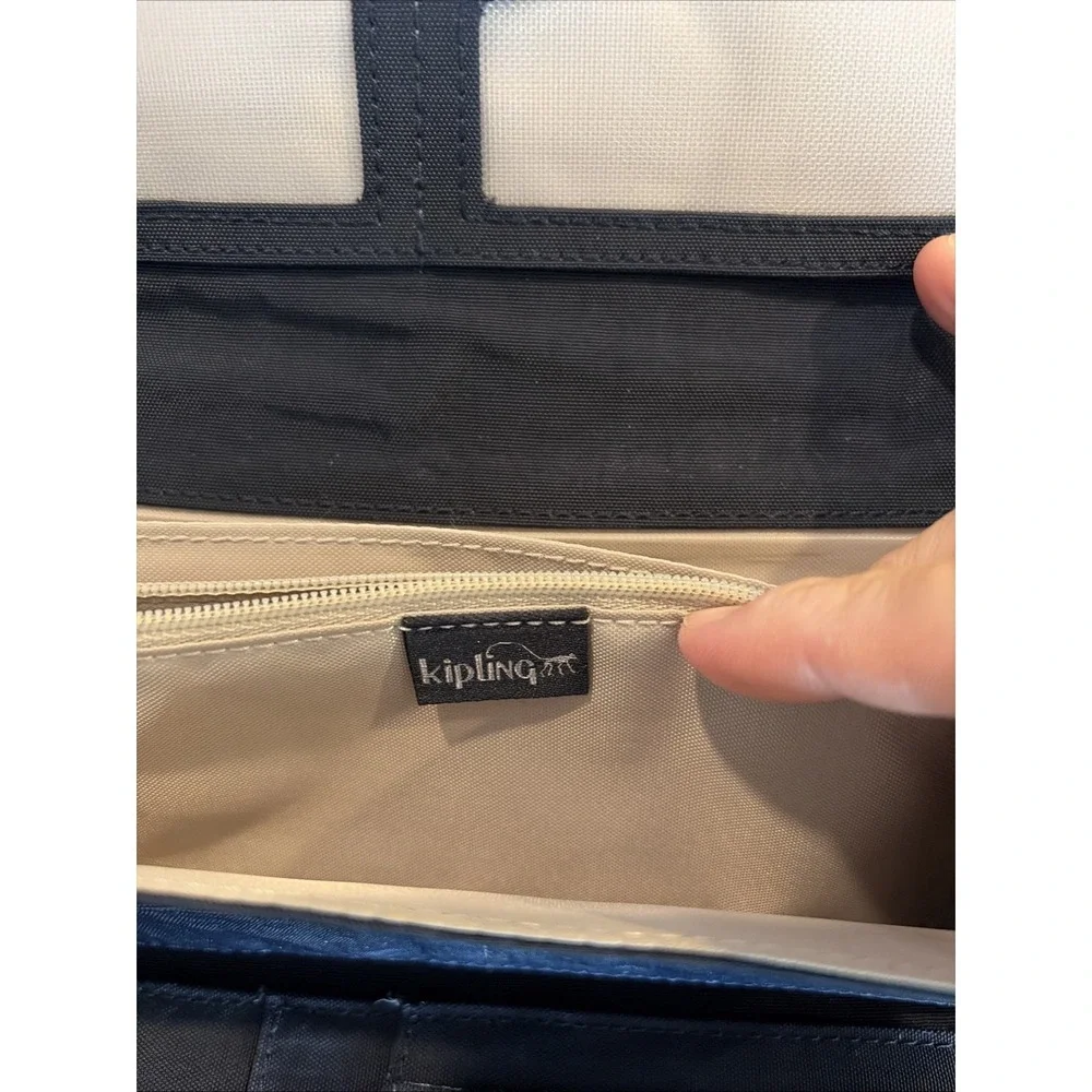 Kipling Navy Nylon Snap Tri-Fold Wallet (C6)